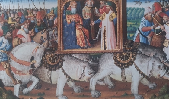 쿠빌라이 칸의 사냥용 정자. 15세기 프랑스에서 발행된 동방견문록에 들어있는 삽화.