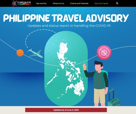 필리핀관광부가 마이크로 사이트를 개설했다