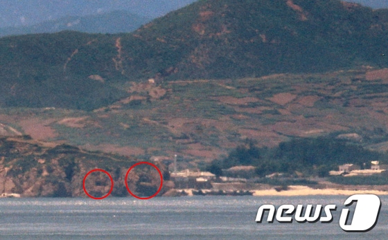 북한 해안포.<자료사진>2020.6.17/뉴스1 © News1 구윤성 기자