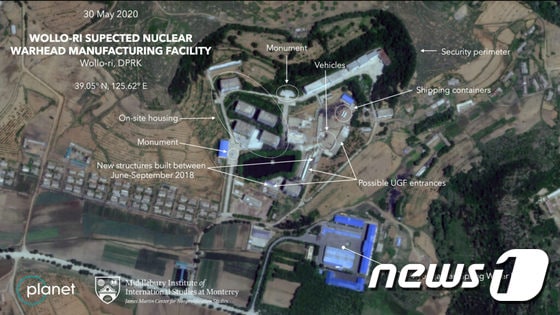 북한 평양 인근 원로리의 핵개발 의심시설을 촬영한 위성사진 (플래닛랩스) © 뉴스1
