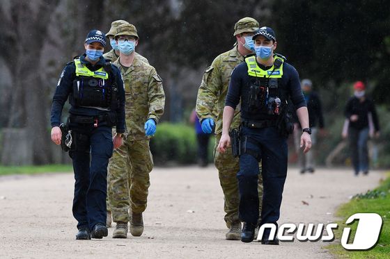 호주 빅토리아주가 코로나19 방역을 위해 군 병력을 배치하기 시작했다. © AFP=뉴스1