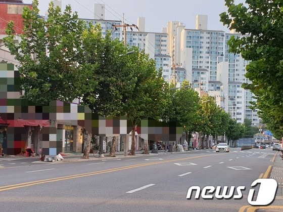 중구 유천동의 슬럼화된 모습과 계백로 건너 편 태평동의 버드내아파트 단지가 대조를 이룬다.  /© 뉴스1