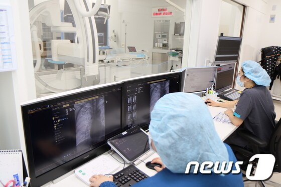일산차병원(원장 강중구)은 혈관조영실 모습.© 뉴스1