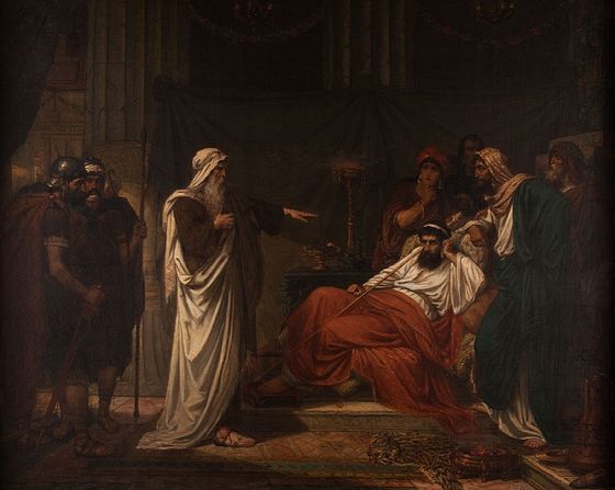 벨기에 화가 유진 시베르트(Eugène Siberdt) '다윗을 꾸짖는 나단 선지자'(The Prophet Nathan rebukes King David).© 뉴스1