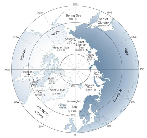 북극해빙 지도 (출처 기상청 국립기상과학원) (국립기상과학원 홈페이지 갈무리) 2021.01.05 /뉴스1