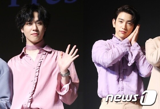 갓세븐 유겸(왼쪽), 진영 © 뉴스1