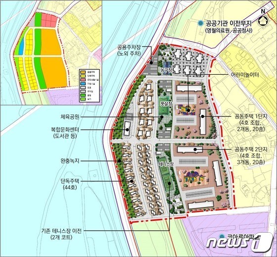 강원 영월군의 덕포 도시개발 사업 관련 토지조성계획 안. (영월군 제공.) 2021.10.28/뉴스1