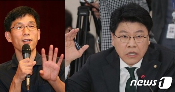 진중권 전 동양대 교수와 장제원 국민의힘 의원. © 뉴스1
