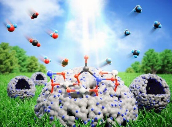 태양빛과 물만으로 이산화탄소를 탄화수소로 전환시키는 이산화티타늄 촉매 메커니즘(IBS 제공)© 뉴스1
