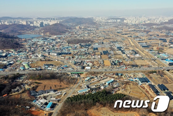 경기도 시흥시 과림동, 광명시 옥길동 일대의 모습. 2021.2.24/뉴스1 © News1 조태형 기자