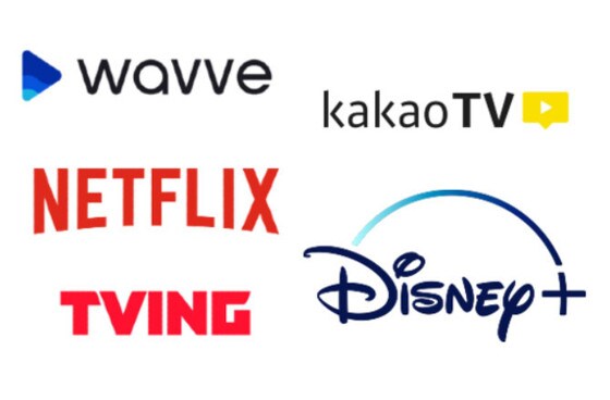 대표적인 온라인동영상서비스(OTT)  제공업체로 꼽히는 웨이브, 카카오TV, 디즈니 플러스, 티빙, 넷플릭스(왼쪽 위부터 시계방향) © 뉴스1
