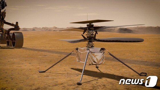 화성 탐사선에 탑재된 퍼시비어런스 로버 소형 헬리콥터가 4월 초 역사적인 화성 비행을 시작한다 © AFP=뉴스1 © News1 원태성 기자