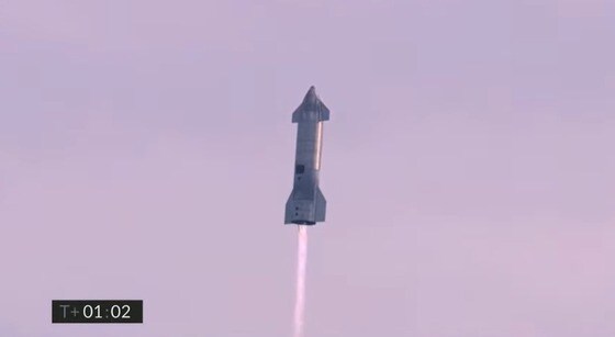 3일(현지시간) 발사된 스페이스X의 우주선 시제 모델 '스타십 SN10'(스페이스X 유튜브 캡처). © 뉴스1