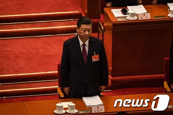 시진핑 중국 국가주석이  베이징 인민대회당에서 열린 전인대 개막식에 참석하고 있다. © AFP=뉴스1 © News1 