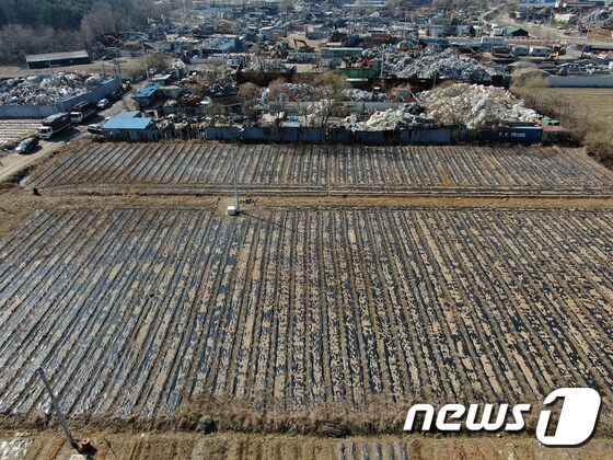 5일 오후 LH 직원들이 사들인 경기도 시흥시 과림동 소재 농지의 모습. 2021.3.5/뉴스1 © News1 이승배 기자