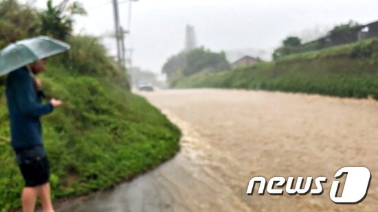 하와이 마우이섬에 폭우가 내리고 있다. © 로이터=뉴스1