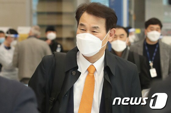 정은보 대사 '한미 방위비분담금 타결 후 입국'