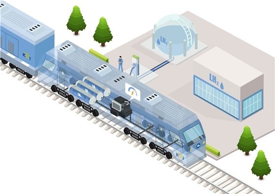 액화수소 충전 인프라와 액화수소 기관차 (한국철도기술연구원 제공) 2021.04.20 /뉴스1
