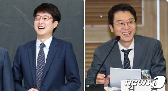 국민의힘 당권 도전에 나선 김웅 의원(오른쪽)과 이준석 전 최고위원. © 뉴스1