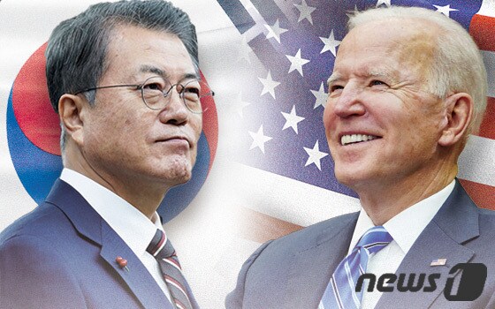 문재인 대통령과 바이든 미국 대통령의 모습. © News1 이은현 디자이너