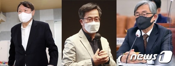 왼쪽부터 윤석열 전 검찰총장, 김동연 전 경제부총리, 최재형 감사원장.© 뉴스1