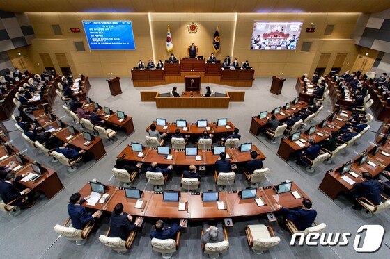 경북도의회 본회의장 모습.(경북도의회 제공)© 뉴스1