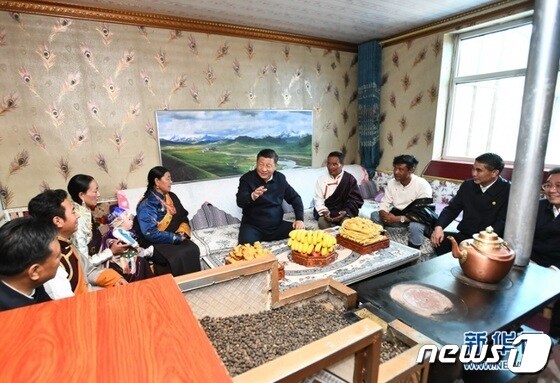 시진핑 중국 국가주석이 지난 6월7~9일 중국 칭하이 지역을 방문했다.(신화통신 갈무리)© 뉴스1