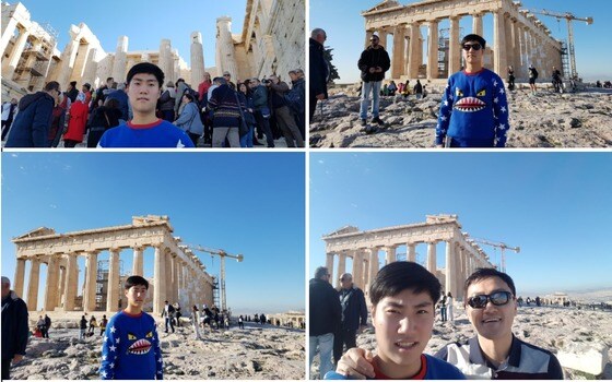 손현씨가 아들과 함께 그리스 아테네 여행 때 찍은 사진 . (블로그 갈무리) © 뉴스1