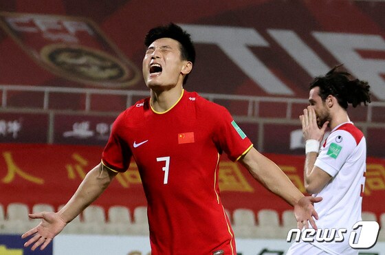 중국 대표팀의 우레이 © AFP=뉴스1
