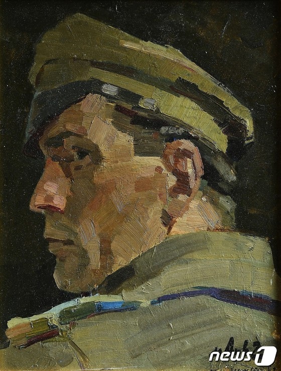 Anikeev 군모를 쓴 군인 40.5x32cm Oil on Board 1962© 뉴스1
