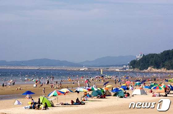 서천 춘장대해수욕장.© 뉴스1