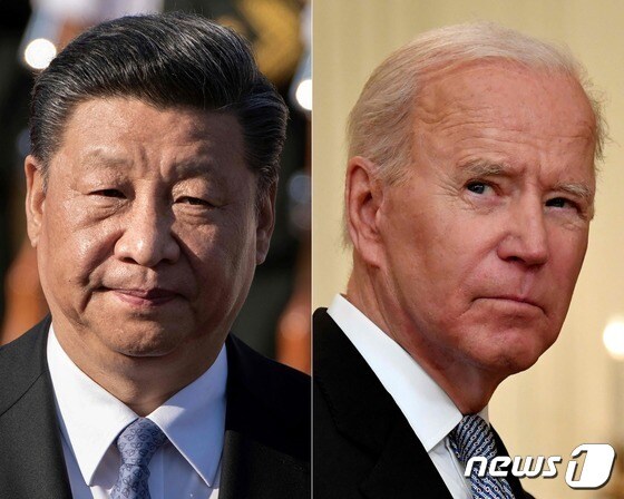 시진핑(왼) 중국 국가주석과 조 바이든 미국 대통령. © AFP=뉴스1