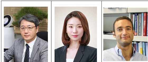 (왼쪽부터) 강준혁 교수, 정성아 교수, 오스왈도 시메오네 교수© 뉴스1