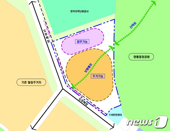 경기 수원시 영통구 영통동 961-11 지구단위계획 구성안.(수원시 제공)© 뉴스1