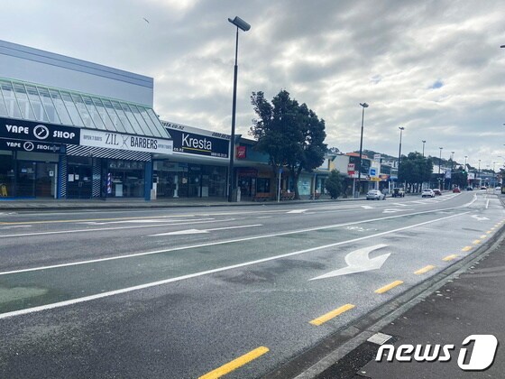 코로나19 확산으로 봉쇄된 뉴질랜드 웰링턴 거리의 2021년 8월 20일 모습. © 로이터=뉴스1 © News1 최서윤 기자