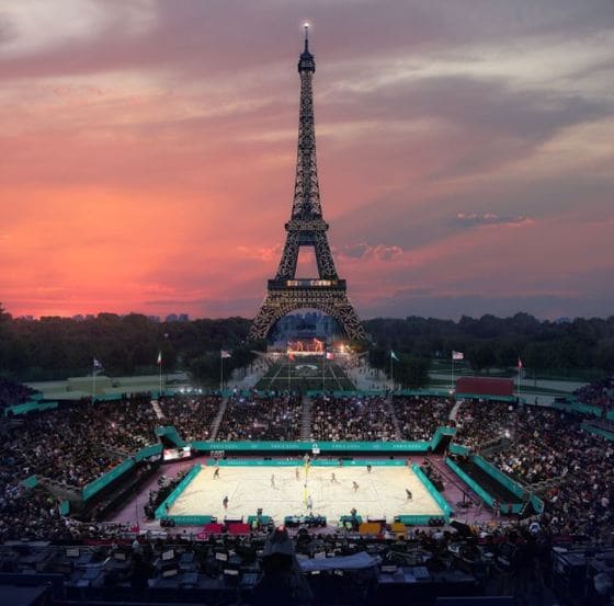 에펠탑 아래 샹드 마리스는 비치발리볼 경기장 변신© Paris 2024