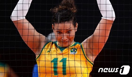 브라질 배구대표팀의 탄다라 카이세타 © 로이터=뉴스1 © News1 
