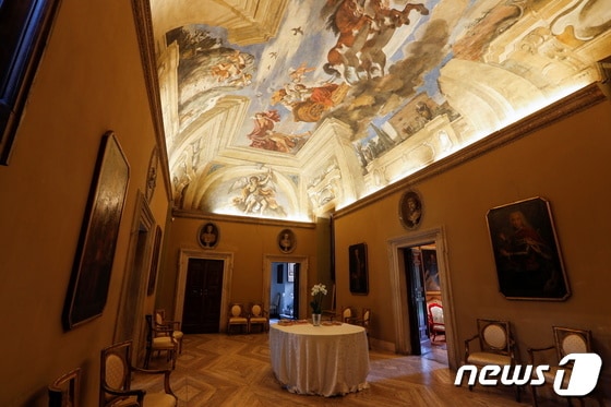 카라바조의 유일한 천장화가 있는 카지노 델 오로라 저택 내부. 2022.01.19/news1 © 로이터=뉴스1 © News1 김민수 기자