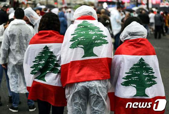 비가 오는 레바논 베이루트의 모습 © AFP=뉴스1