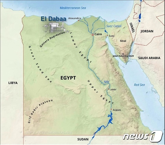 이집트 엘다바 원전 위치 지도<자료 한국수력원자력> © 뉴스1