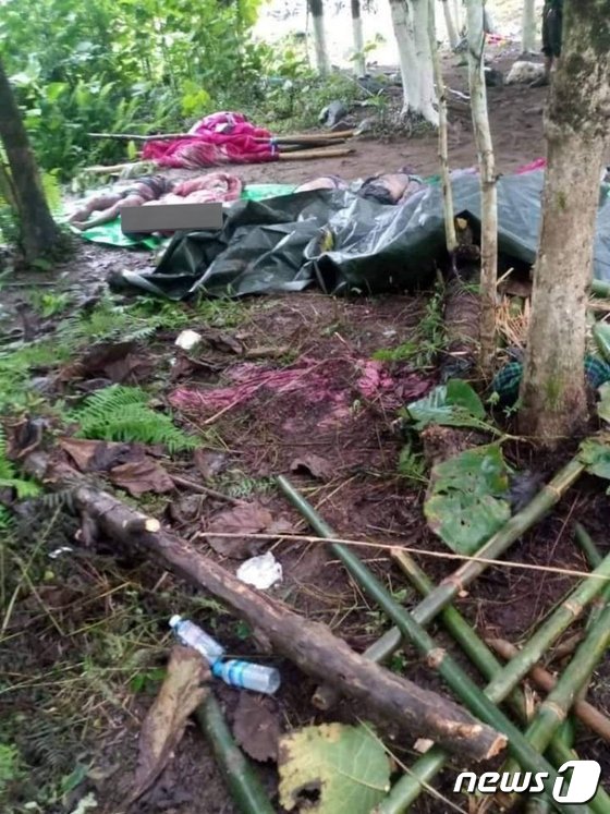 미얀마 군부가 반군 세력인 카친족을 공습해 민간인 50여명이 숨졌다. (트위터 갈무리)