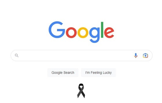 구글은 지난 31일 자사 검색 서비스 메인 화면에 조의 표시와 함께 