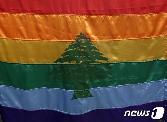 성소수자(LGBTQ) 인권 운동가들이 사용하는 무지개 깃발. © AFP=뉴스1 © News1 