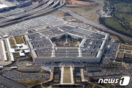 미국 워싱턴 상공에서 찍은 미국 국방부 청사(펜타곤). 2022.03.03 © 로이터=뉴스1 © News1 권진영 기자