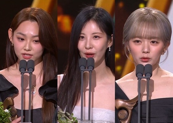 (왼쪽부터) 강미나, 서현, 정지소/ 사진='2022 KBS 연기대상' 방송 화면 갈무리