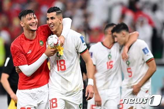 모로코 축구대표팀. © AFP=뉴스1