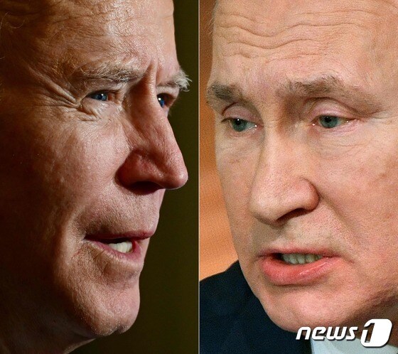 조 바이든(왼) 미국 대통령과 블라디미르 푸틴 러시아 대통령. © AFP=뉴스1