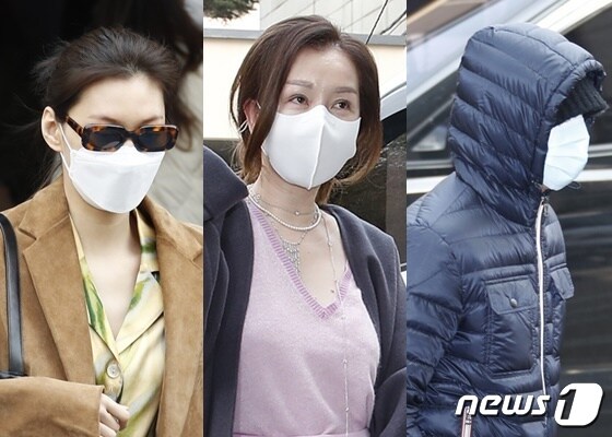 사전투표소를 찾은 (왼쪽부터) 김도연, 박준금, 정용화/ 사진=권현진 기자 © 뉴스1