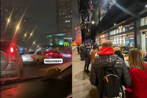 맥도날드 영업 중단 소식에 몰려든 러시아인들. (레딧 갈무리) © 뉴스1