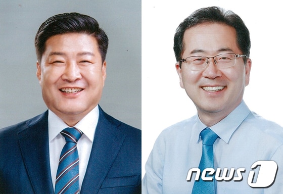 오하근(왼쪽)·허석 더불어민주당 전남 순천시장 경선 후보.2022.5.1/뉴스1 